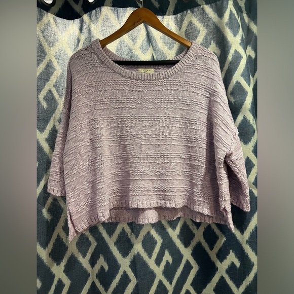 Promesa Lavender Short Sleeve Sweater Blouse Size M - Picture 1 of 7